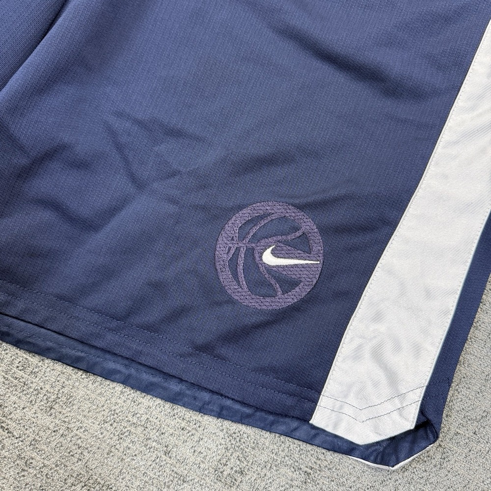 Nike Basketball Shorts Men's Large Blue White Baggy Logo Swoosh Y2K Athletic